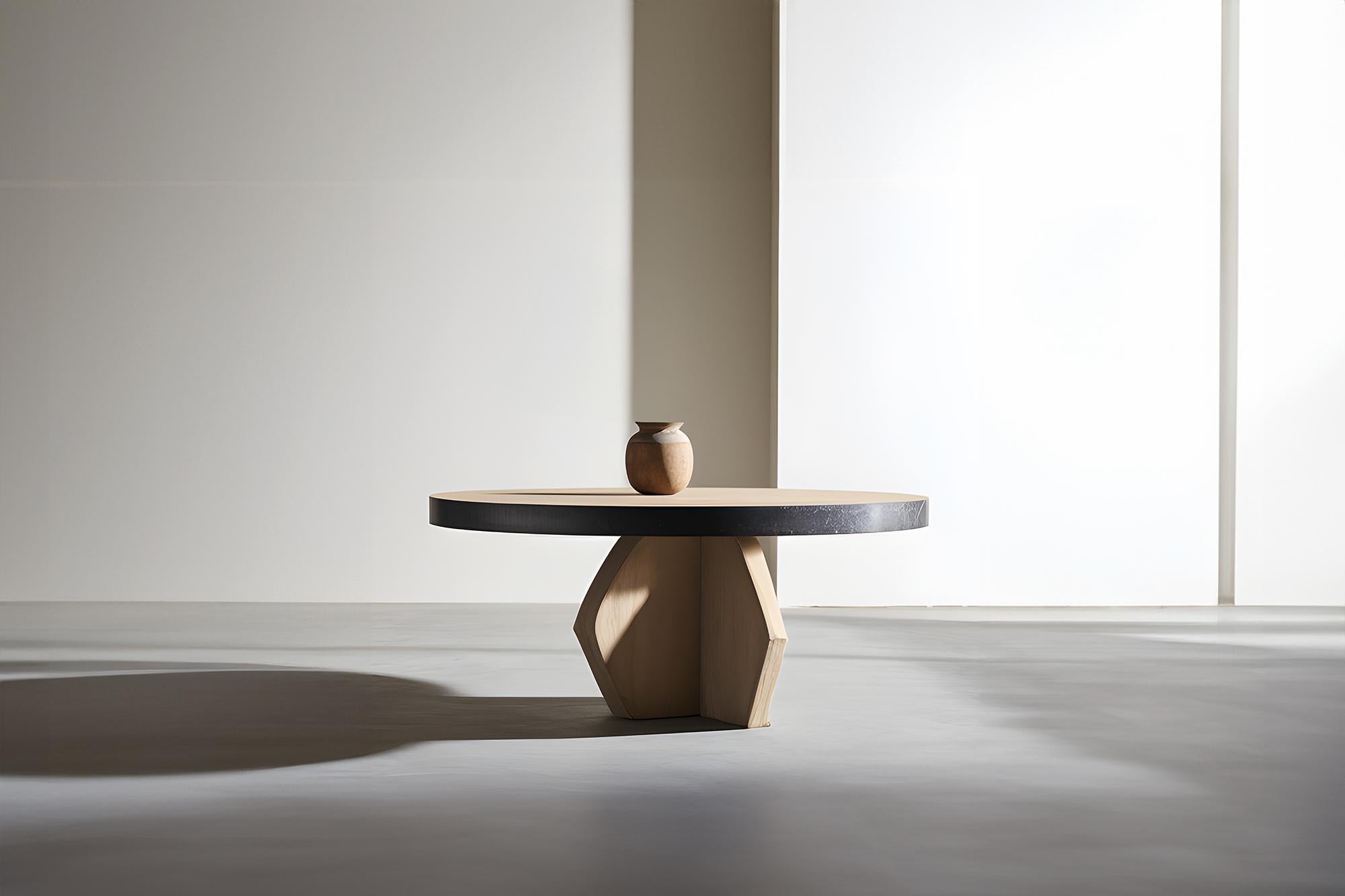 Brutalist Fundamenta Coffee Table 55 Solid Oak, Abstract Design by NONO For Sale