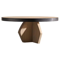 Table basse Fundamenta 55 en chêne massif, design abstrait par NONO