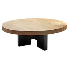 Table basse géométrique Fundamenta 56 rondes en bois massif, style moderne par NONO