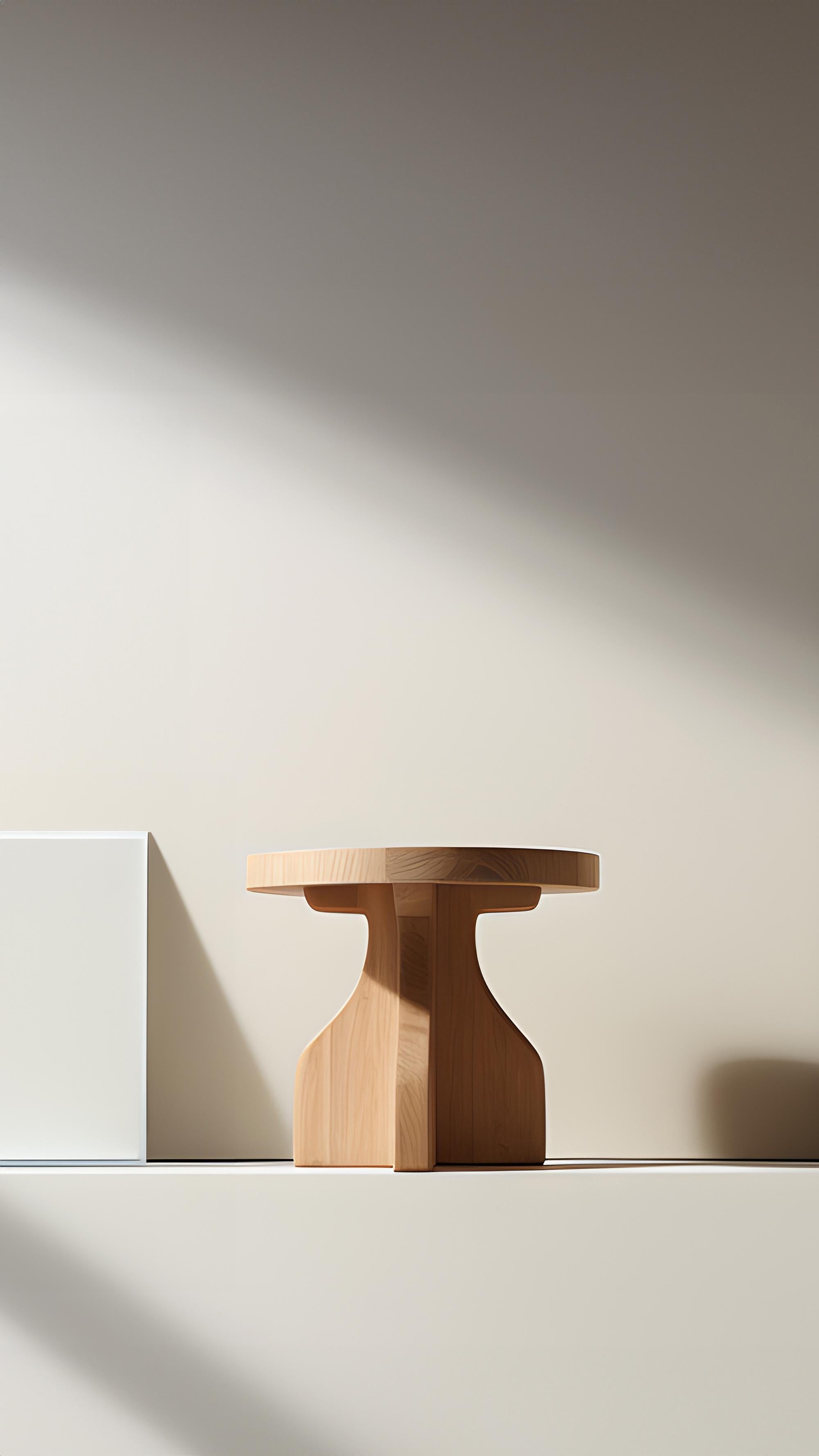 Table d'appoint ronde Fundamenta 49 Bois massif, Elegance géométrique par NONO en vente 1