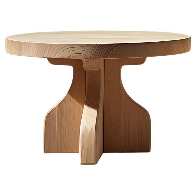 Fundamenta Round Side Table 49 Solid Wood, Geometric Elegance by NONO