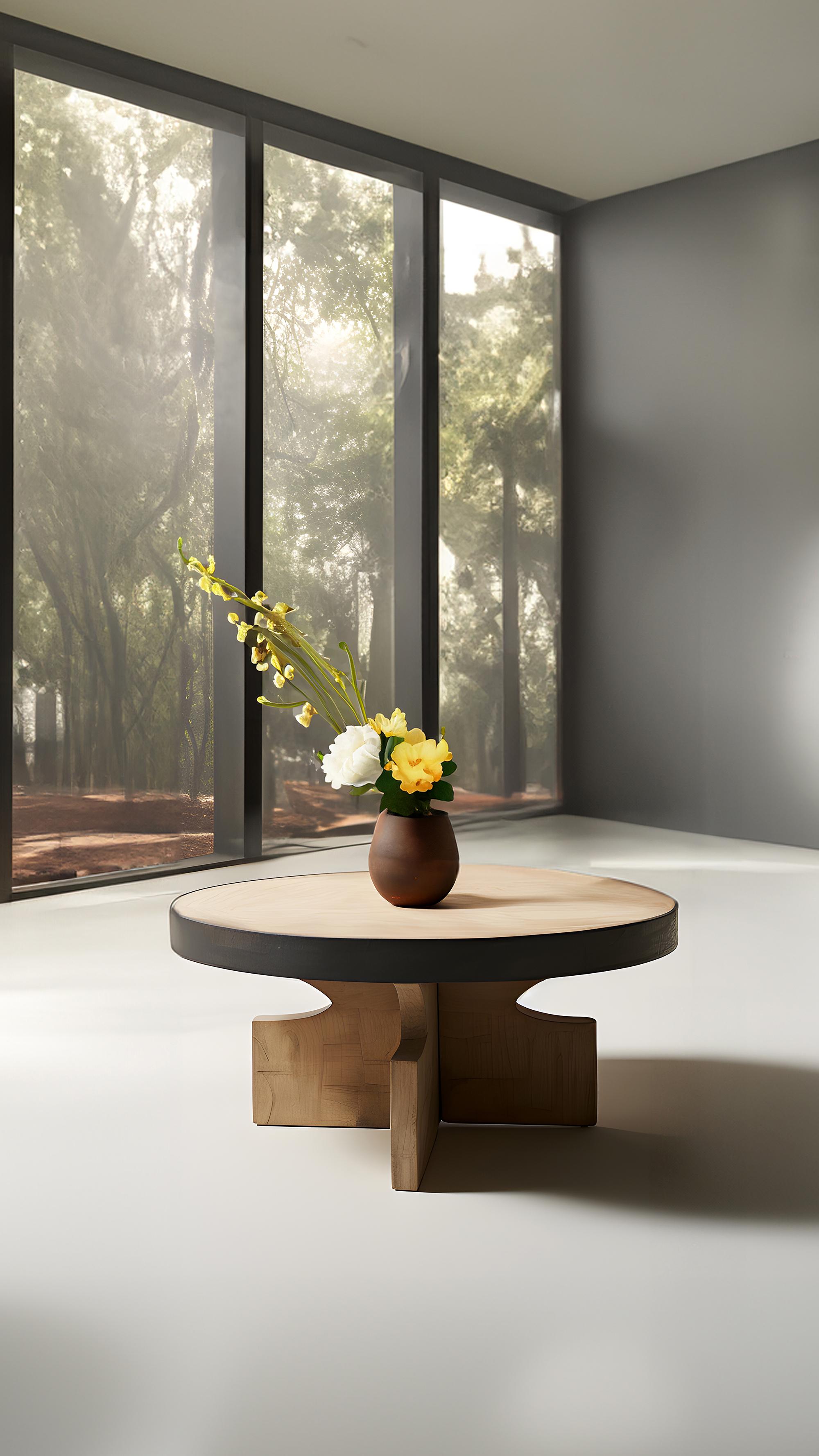 Fundamenta Round Side Table 60 Solid Wood, Geometric Elegance by NONO In New Condition For Sale In Estado de Mexico CP, Estado de Mexico