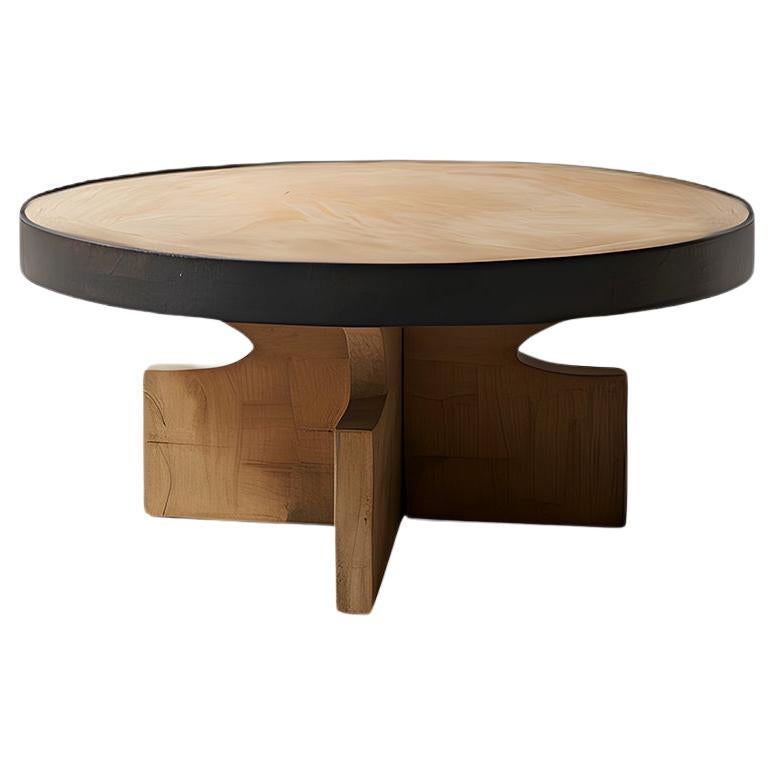 Fundamenta Round Side Table 60 Solid Wood, Geometric Elegance by NONO For Sale