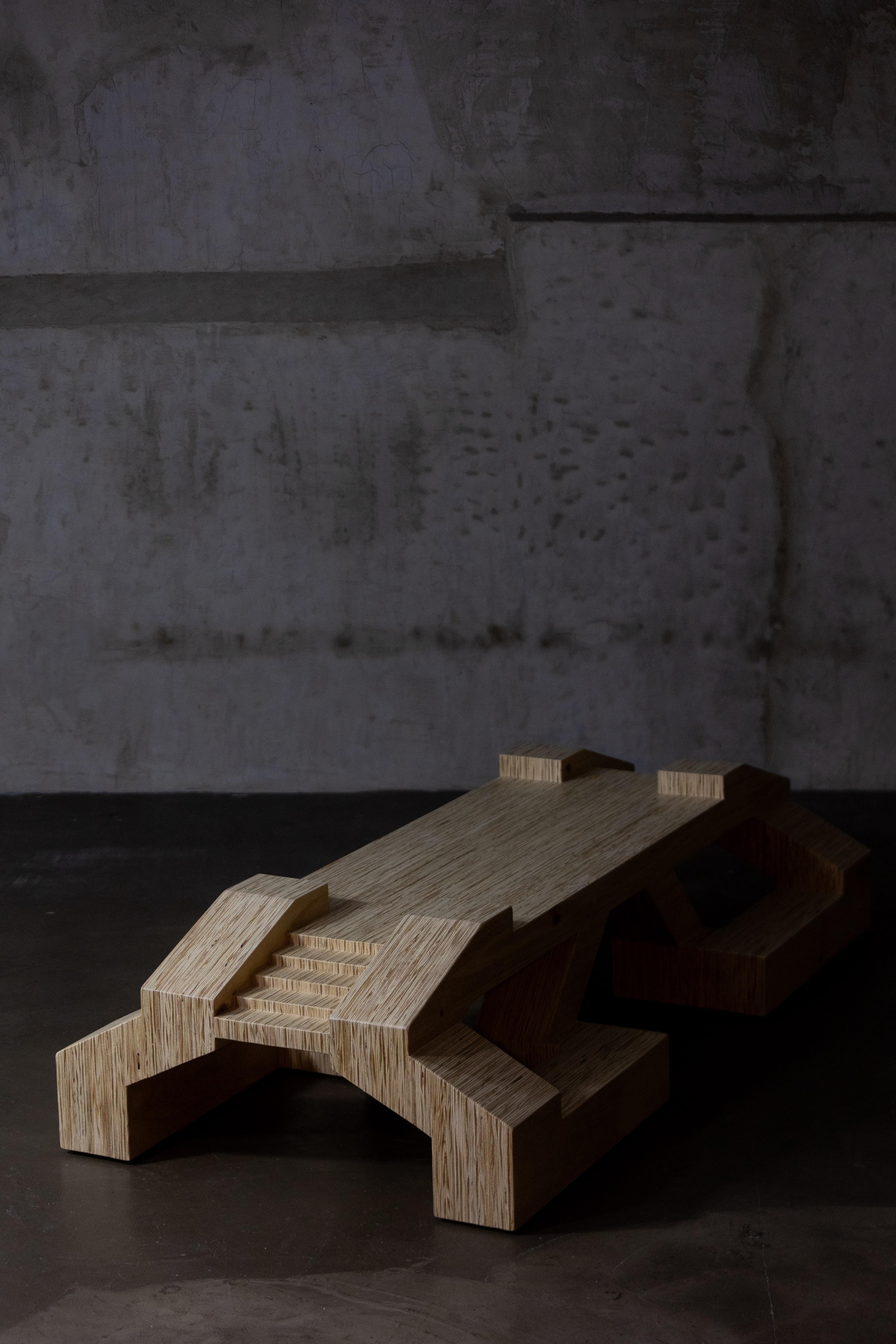 Mesa baja Fundamentos del Vacío by Lasanimas
Dimensiones: An 75 x Pr 150 x Al 35 cm
Materiales: Madera contrachapada.


Las Ánimas es el dúo creativo compuesto por Trini Salamanca y Pablo Párraga, afincado en Sevilla desde 2014. Nuestro trabajo