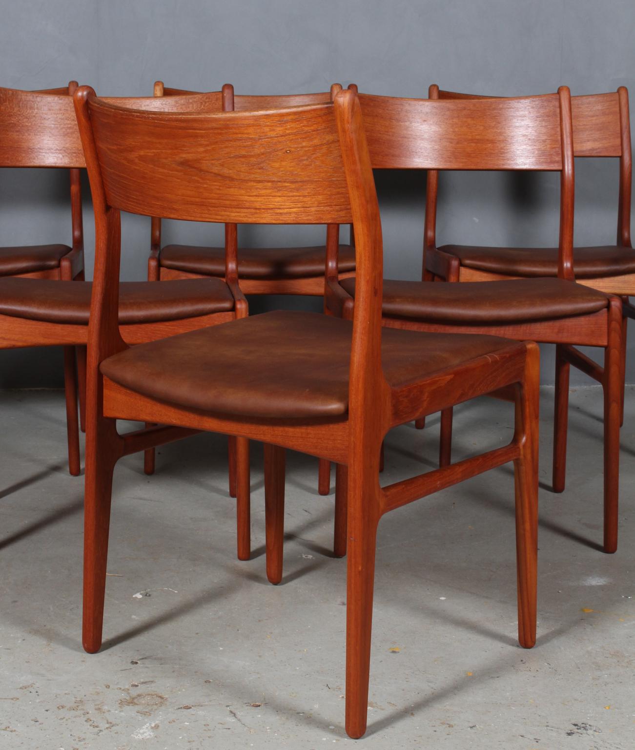 Funder-Schmidt & Madsen, Six Dining Chairs, Teak, 1960s In Good Condition In Esbjerg, DK