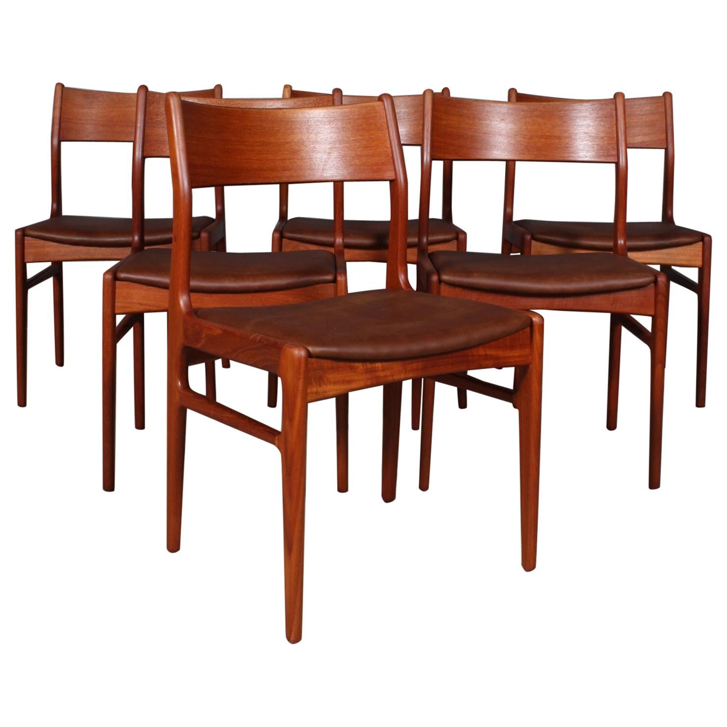 Funder-Schmidt & Madsen, Six Dining Chairs, Teak, 1960s