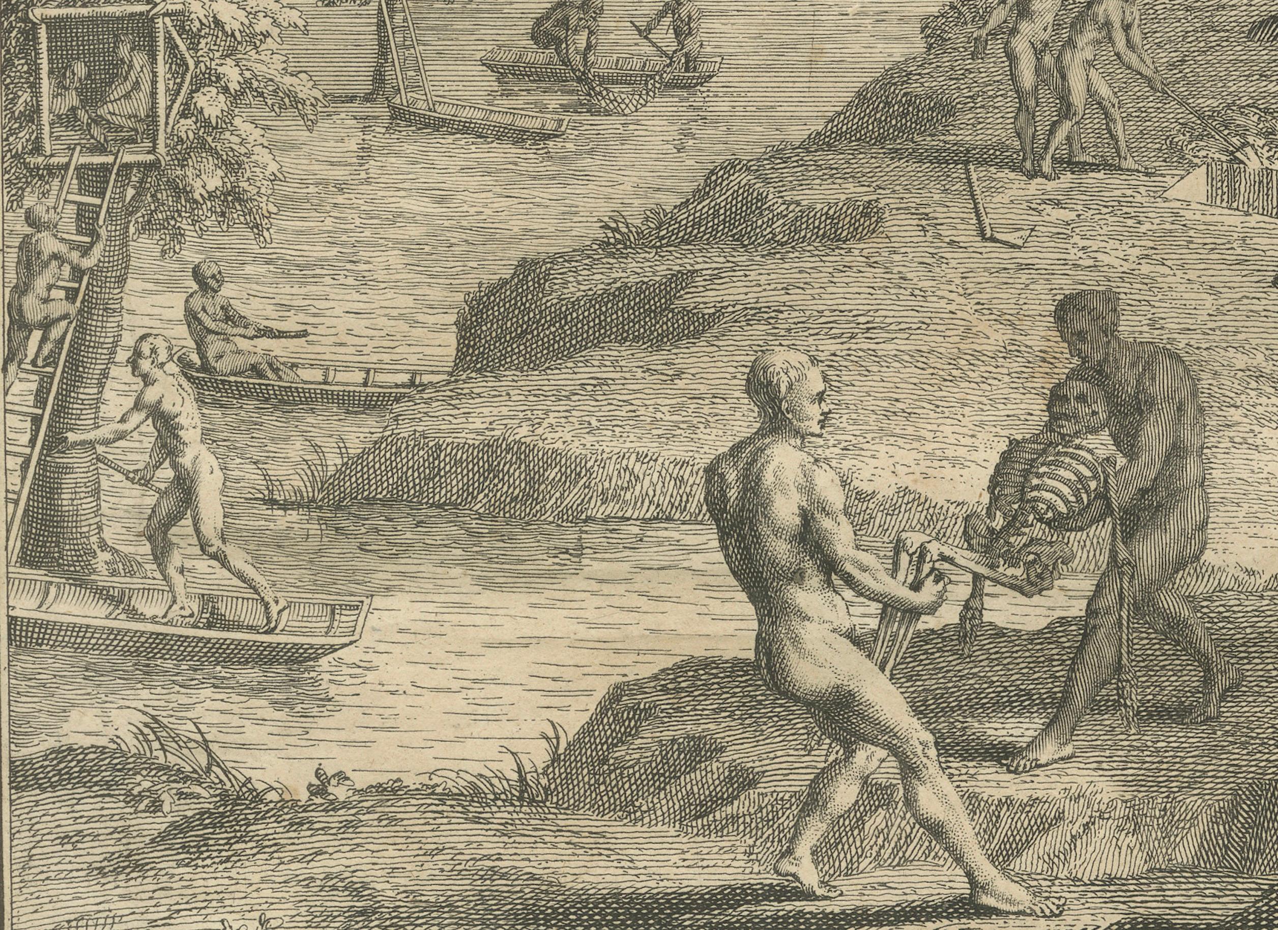 Milieu du XVIIIe siècle eremonies funéraires des peuples indigènes d'Orinoco et du Brésil, 1734 en vente