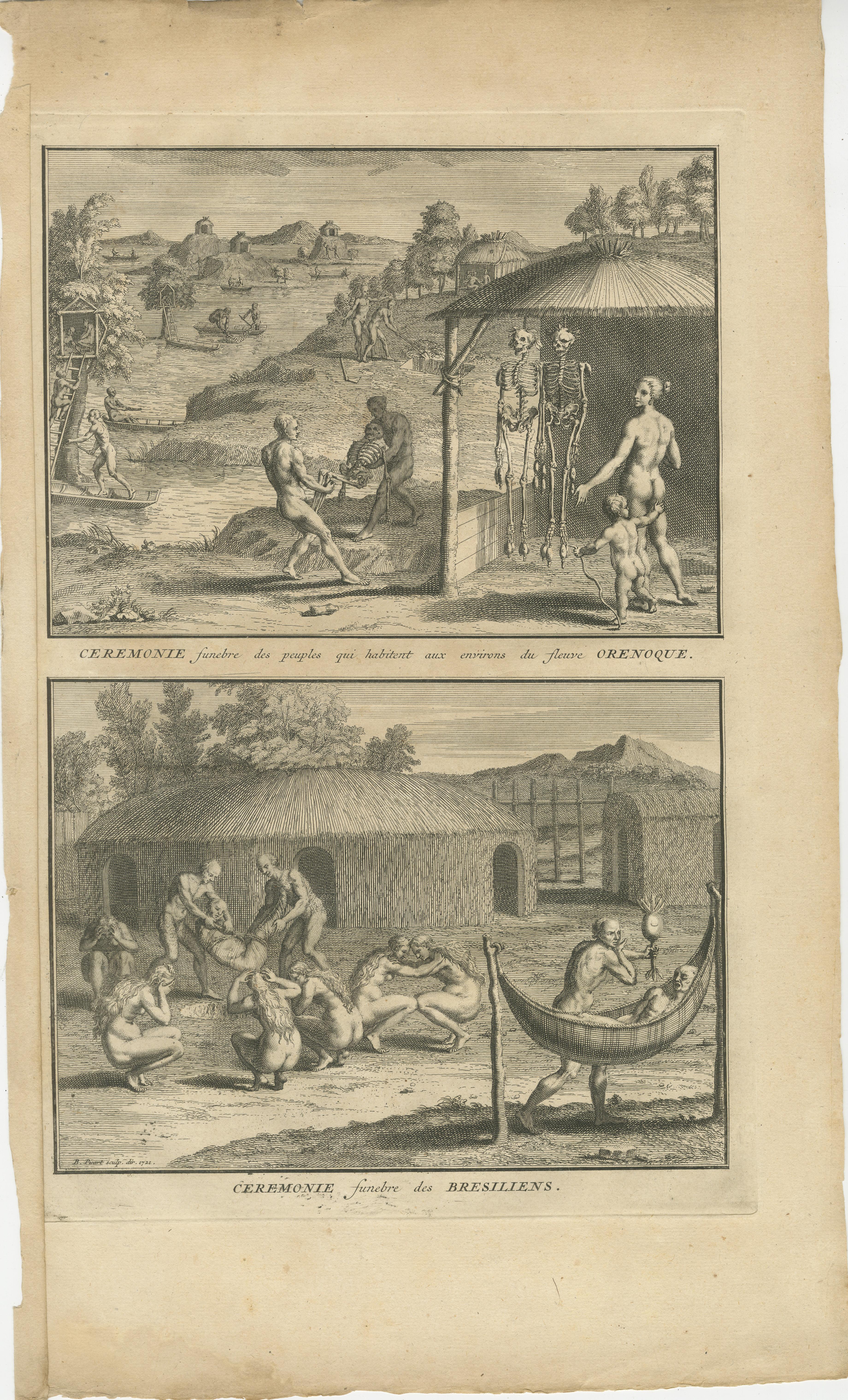 eremonies funéraires des peuples indigènes d'Orinoco et du Brésil, 1734 en vente 3
