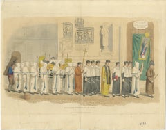 Funeral Procession in Rome with Hooded Figures and Clergy, London 1820