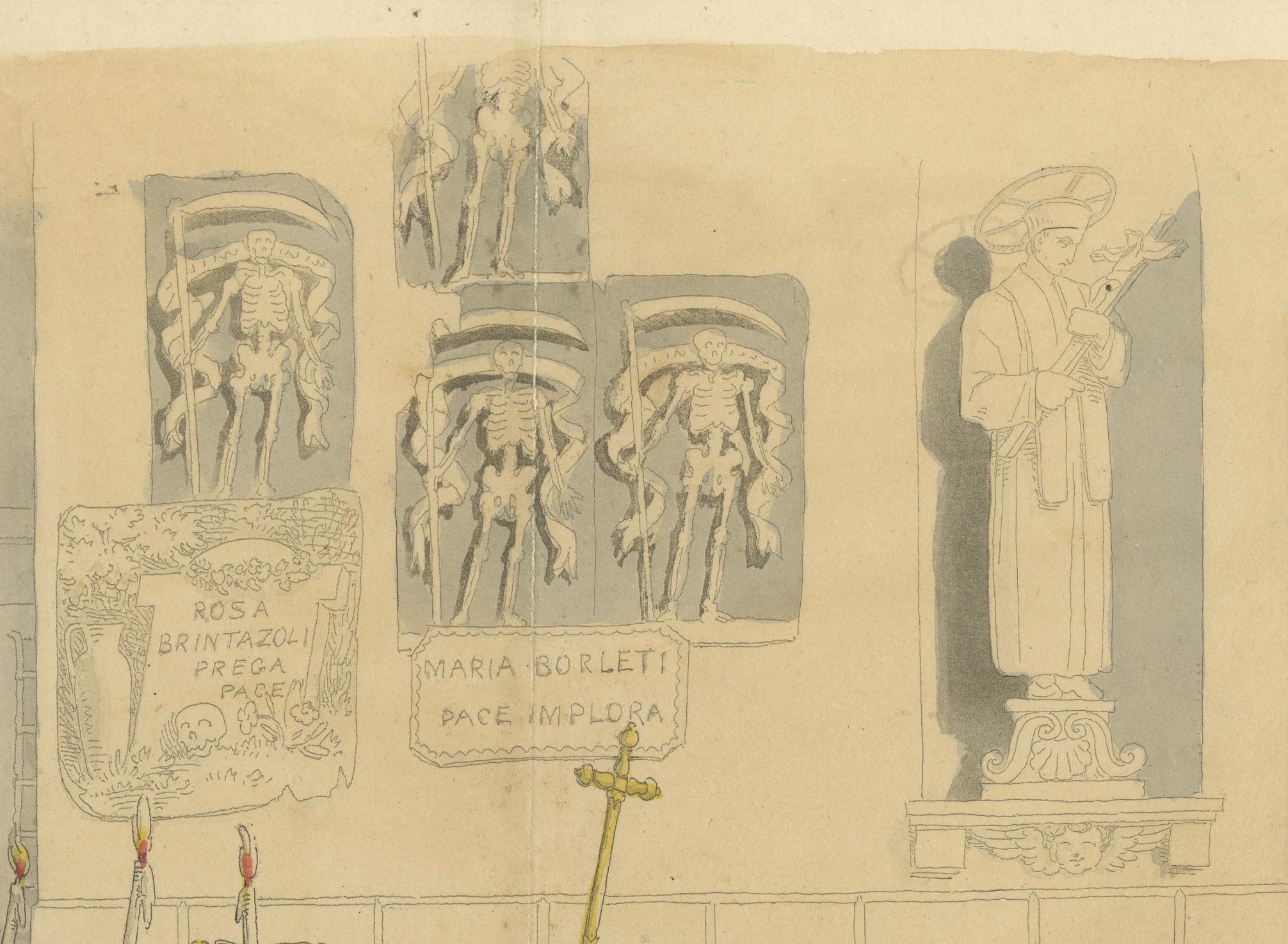 Leichenzug in Rom mit Kapuzenfiguren und Geistlichen, London 1820 im Angebot 1