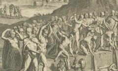 Riti funebri e sepoltura dei nobili Inca - Incisione del 1734 di antiche usanze peruviane