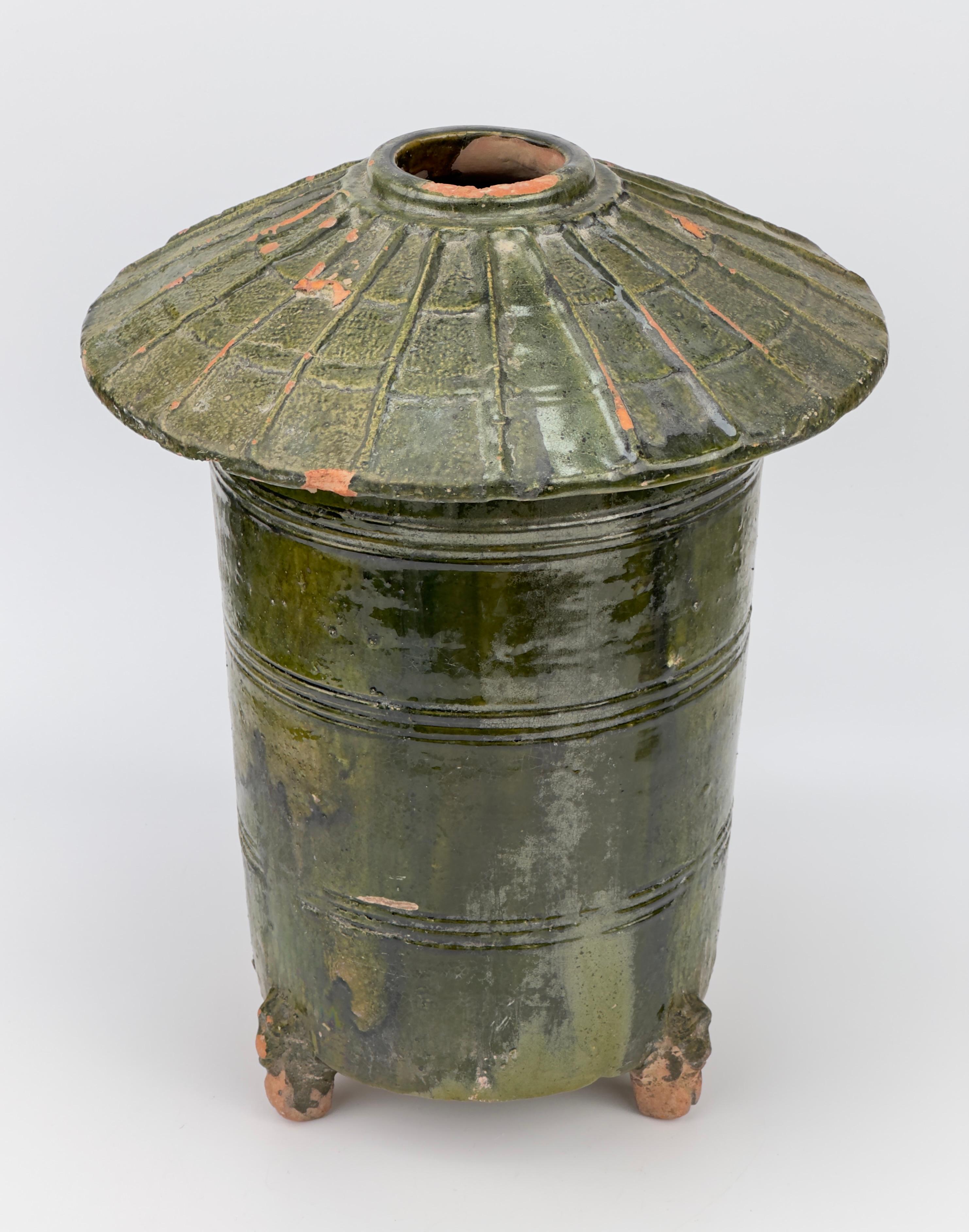 Glazed Funerary Model of a Granary, Han dynasty For Sale