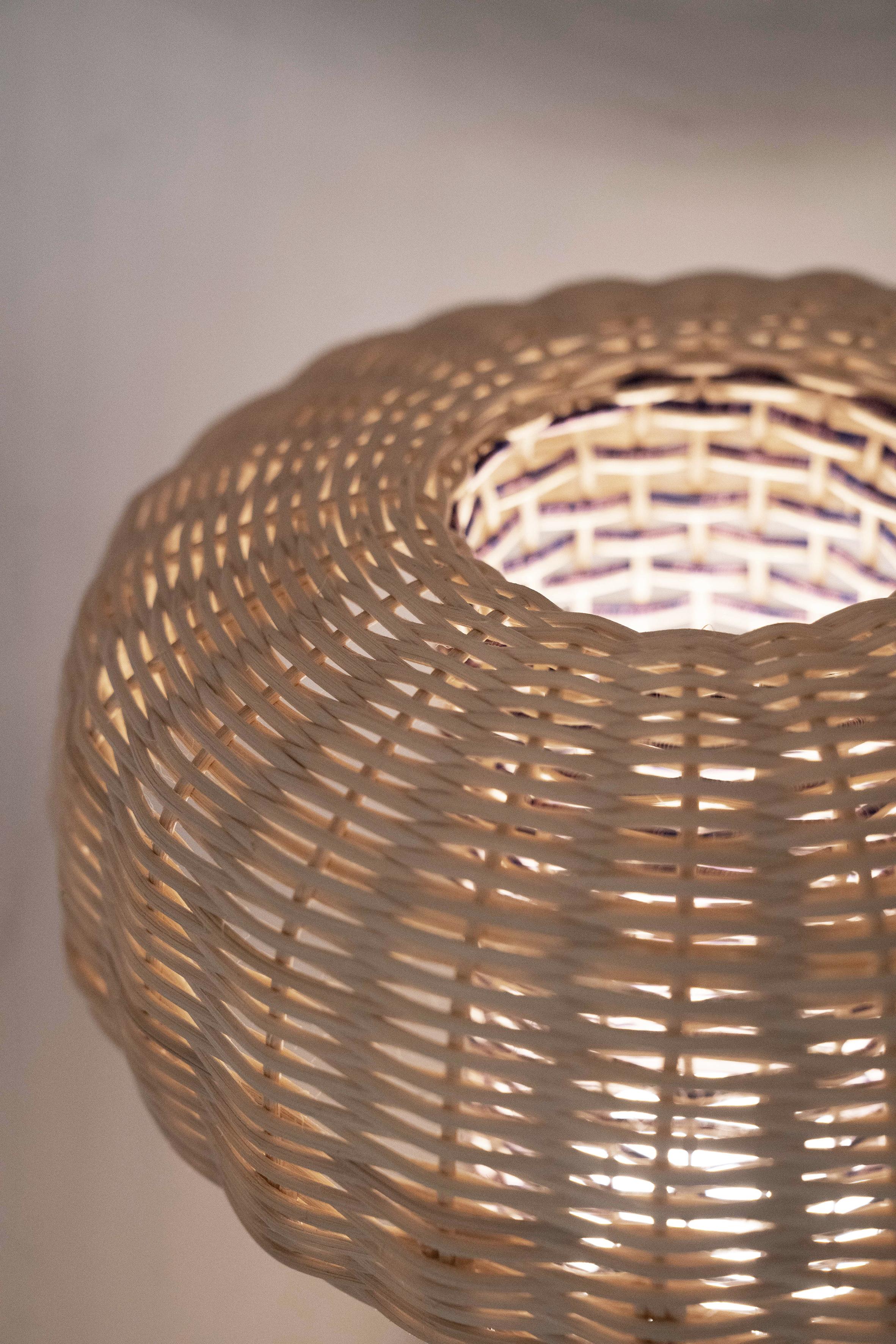 Turkish Modern Hand-crafted Wicker Cordless Table Lamp For Sale