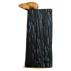 "Fungi Pot #4" One-Off Chestnut Wood Vase with Mushrooms by Tony Manara 2023