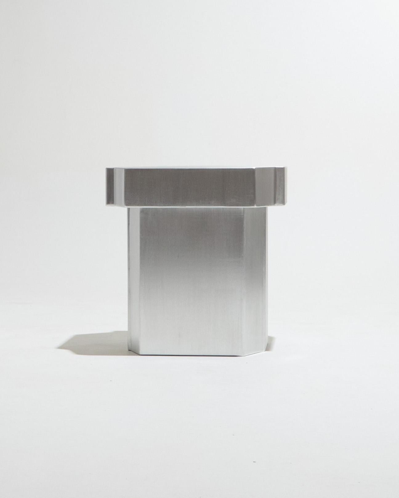 Portuguese Funki stool in brushed aluminum For Sale
