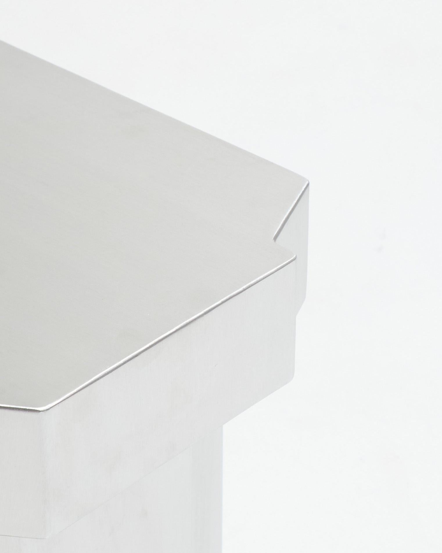 Contemporary Funki stool in brushed aluminum For Sale