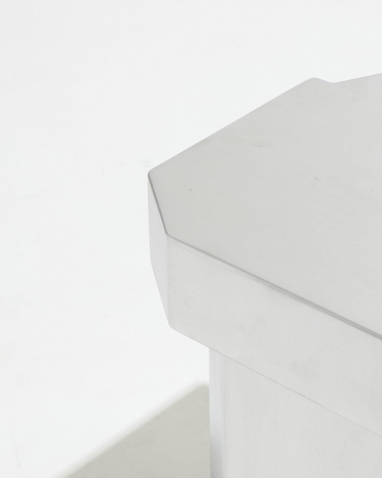 Funki stool in brushed aluminum For Sale 1