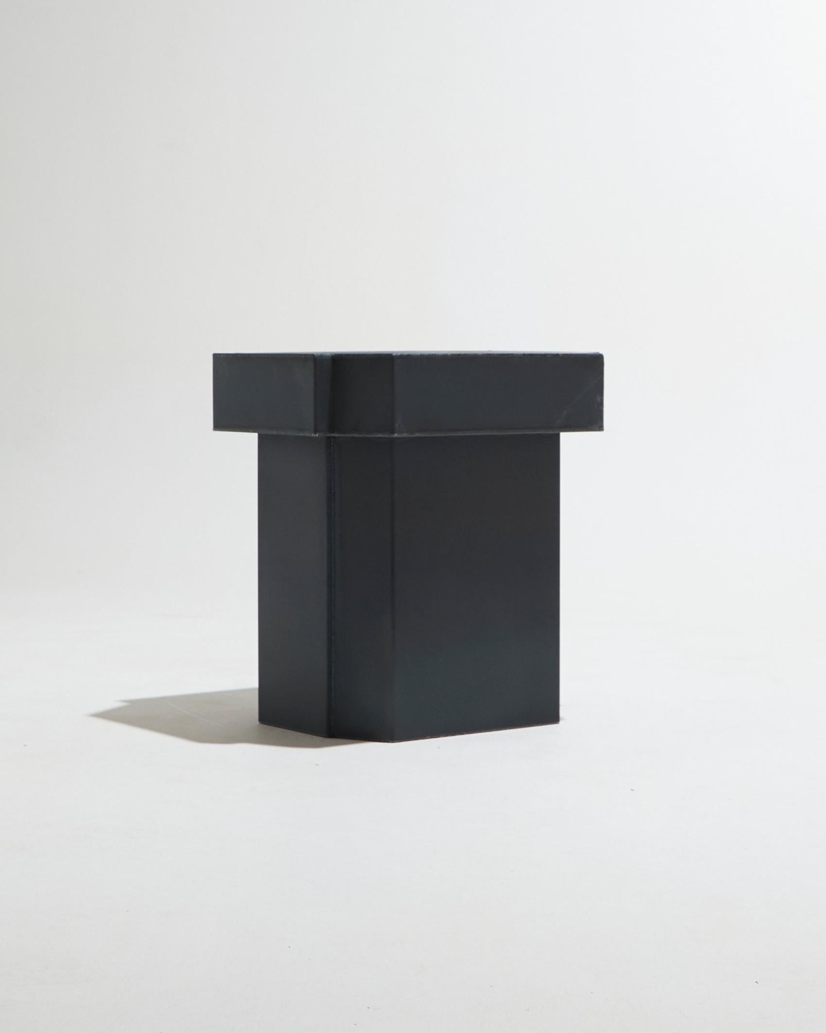 Contemporary Funki stool in raw steel For Sale