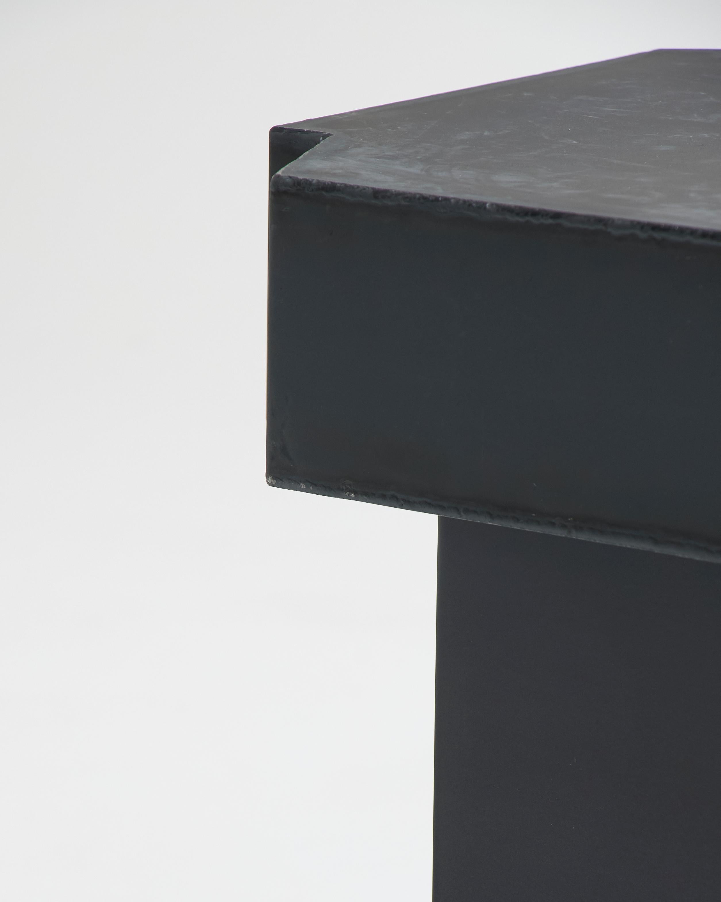 Funki stool in raw steel For Sale 1