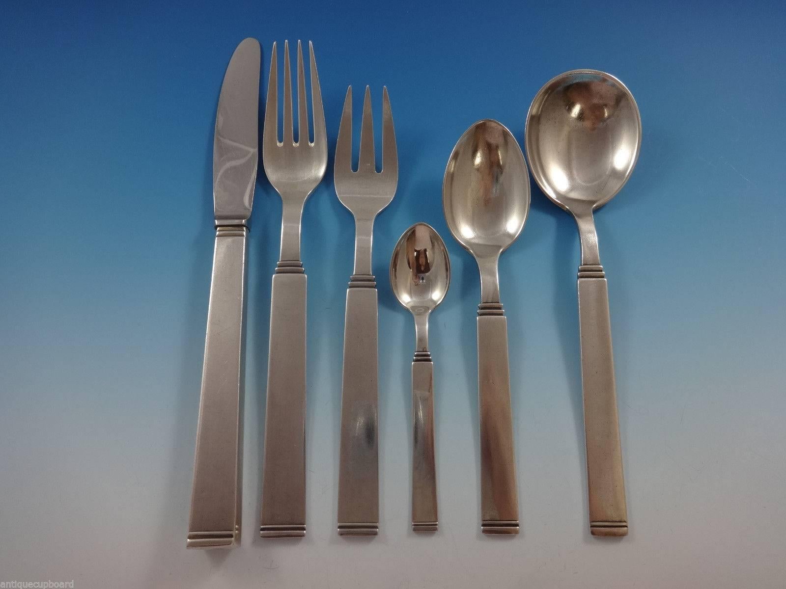 Funkis III by Ws Sorensen Sterling Silver Danish Flatware Set 12 Service 73 Pcs 2