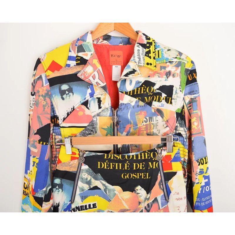 Divertido conjunto de traje con falda y chaqueta a juego con estampado de revista de Christian Lacroix de los años 90 en venta 10
