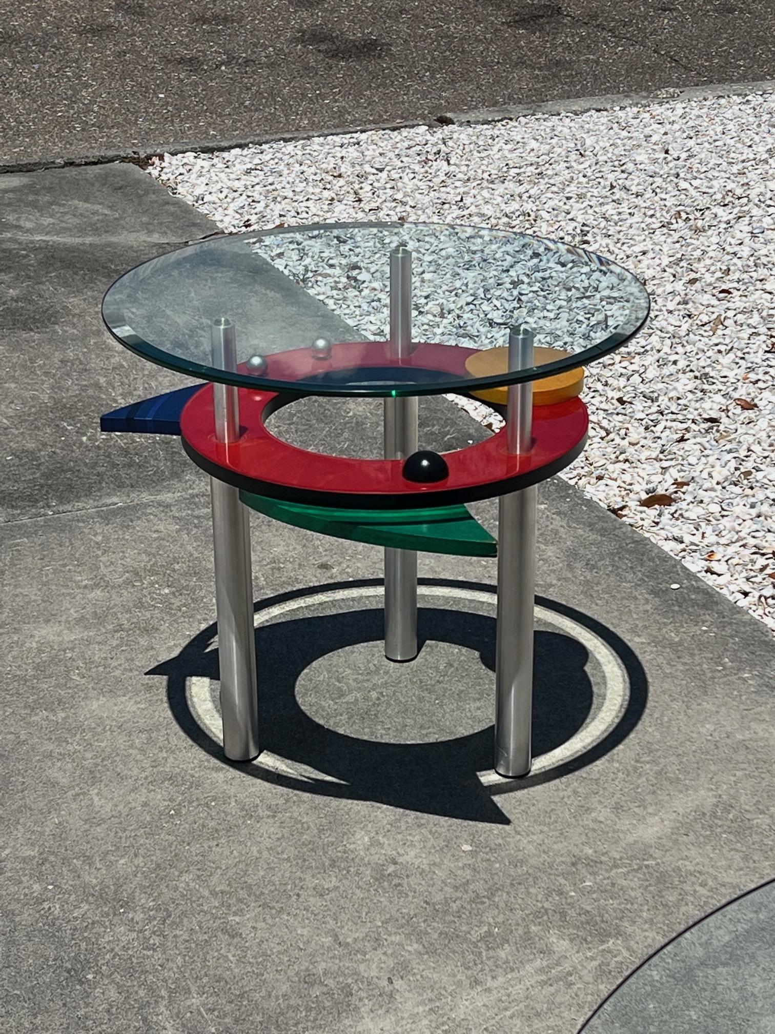 Funky 1990s Post-Modern Console Table and Side Tables 6