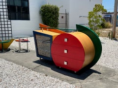 Funky 1990s Post-Modern Console Table and Side Tables