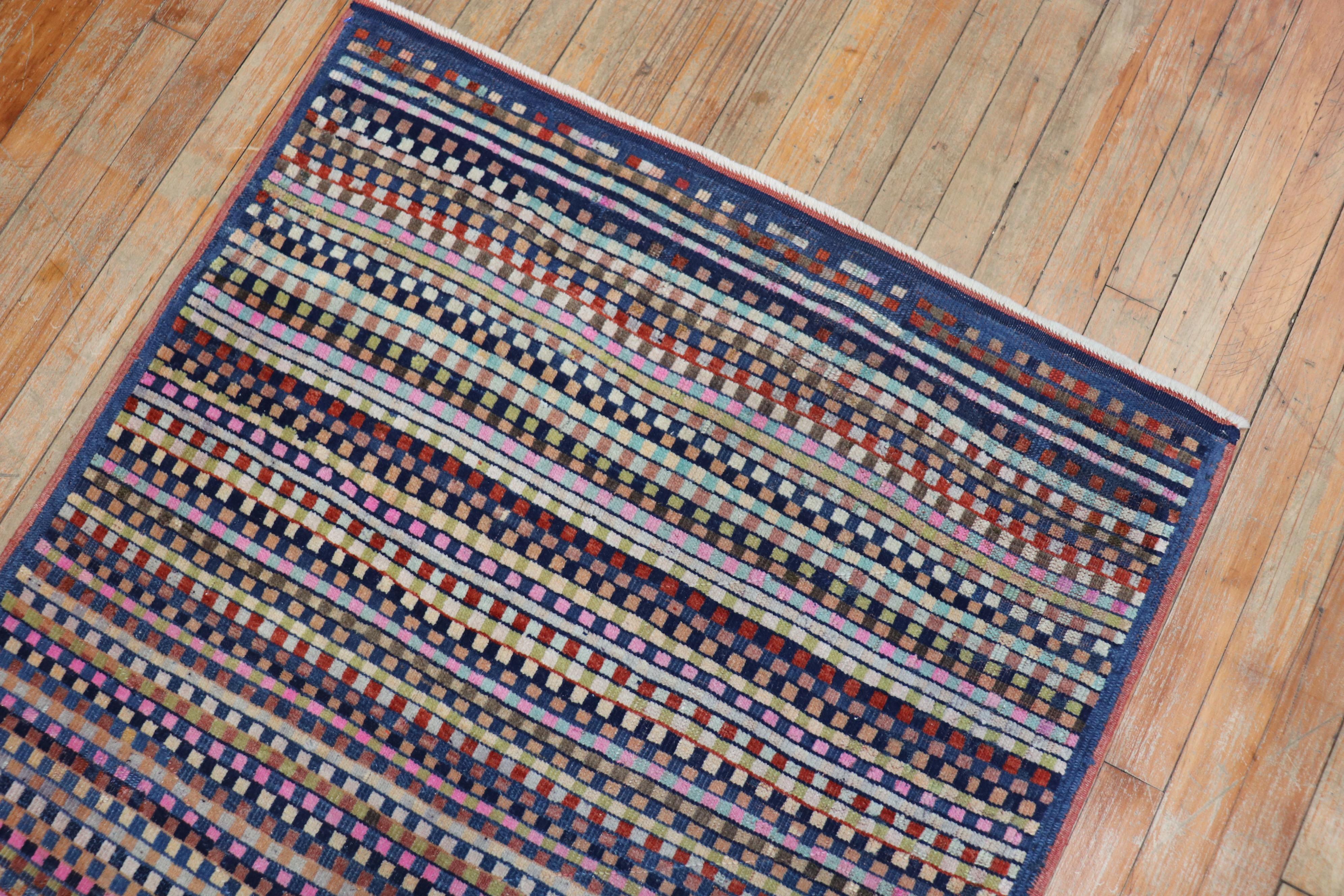 Funky 20th Century Turkish Deco Rug In Good Condition For Sale In New York, NY