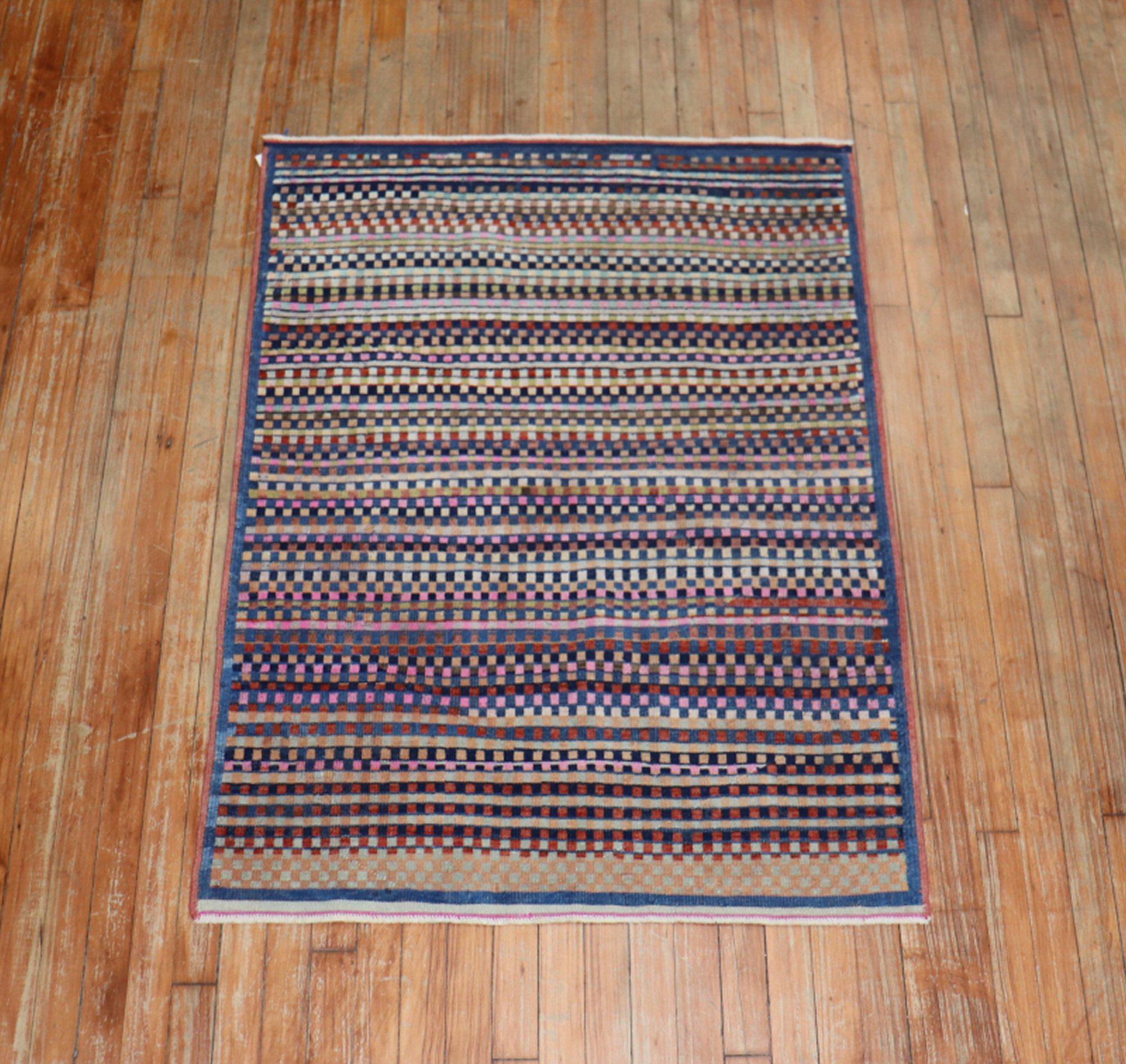 Funky 20th Century Turkish Deco Rug For Sale 3