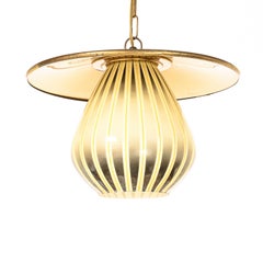 Funky 70's Glass & Metal Pendant