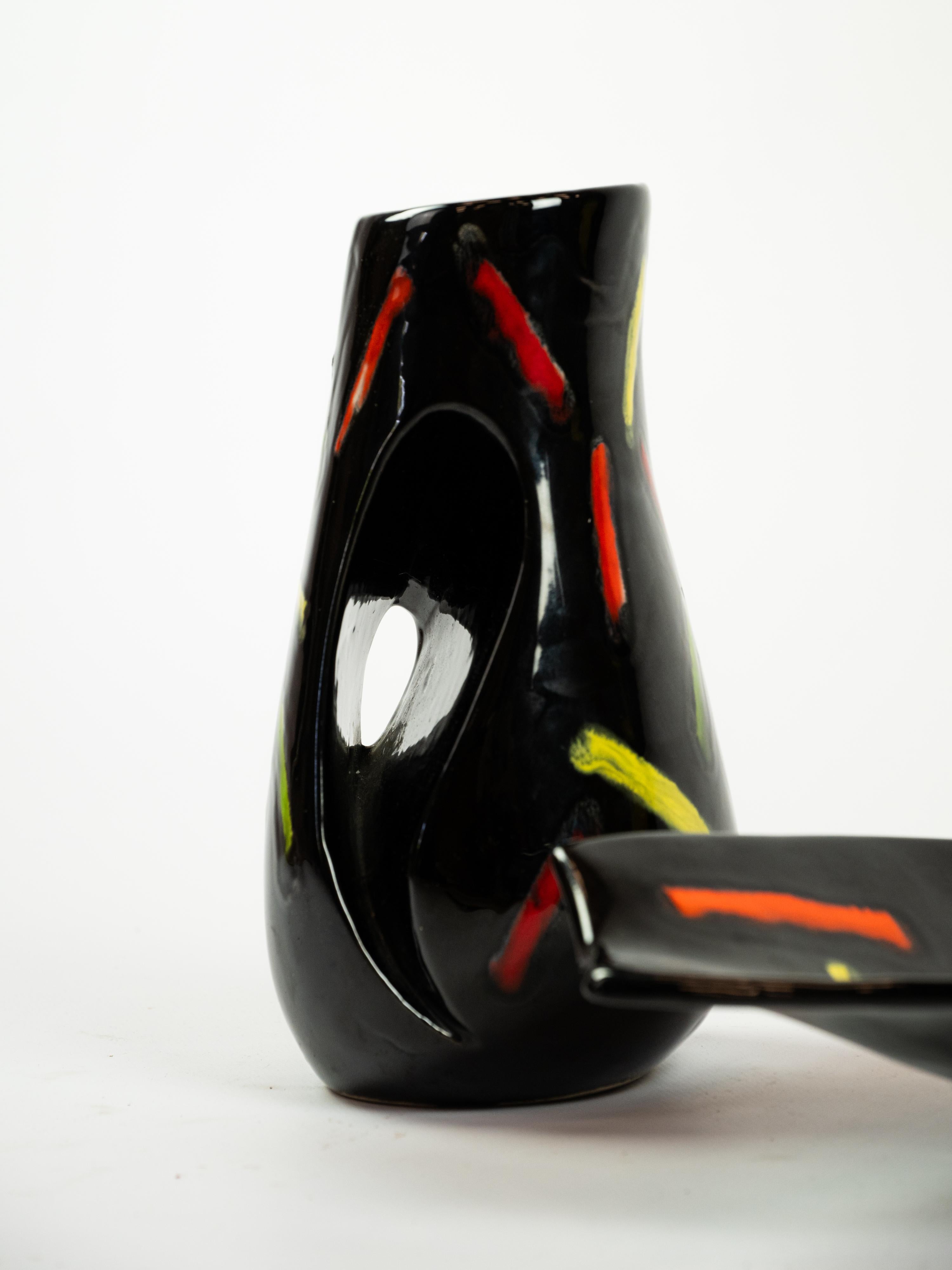 Funky 90's Keramik Set, Vase und Tidy aus Vallauris, Frankreich (Postmoderne) im Angebot