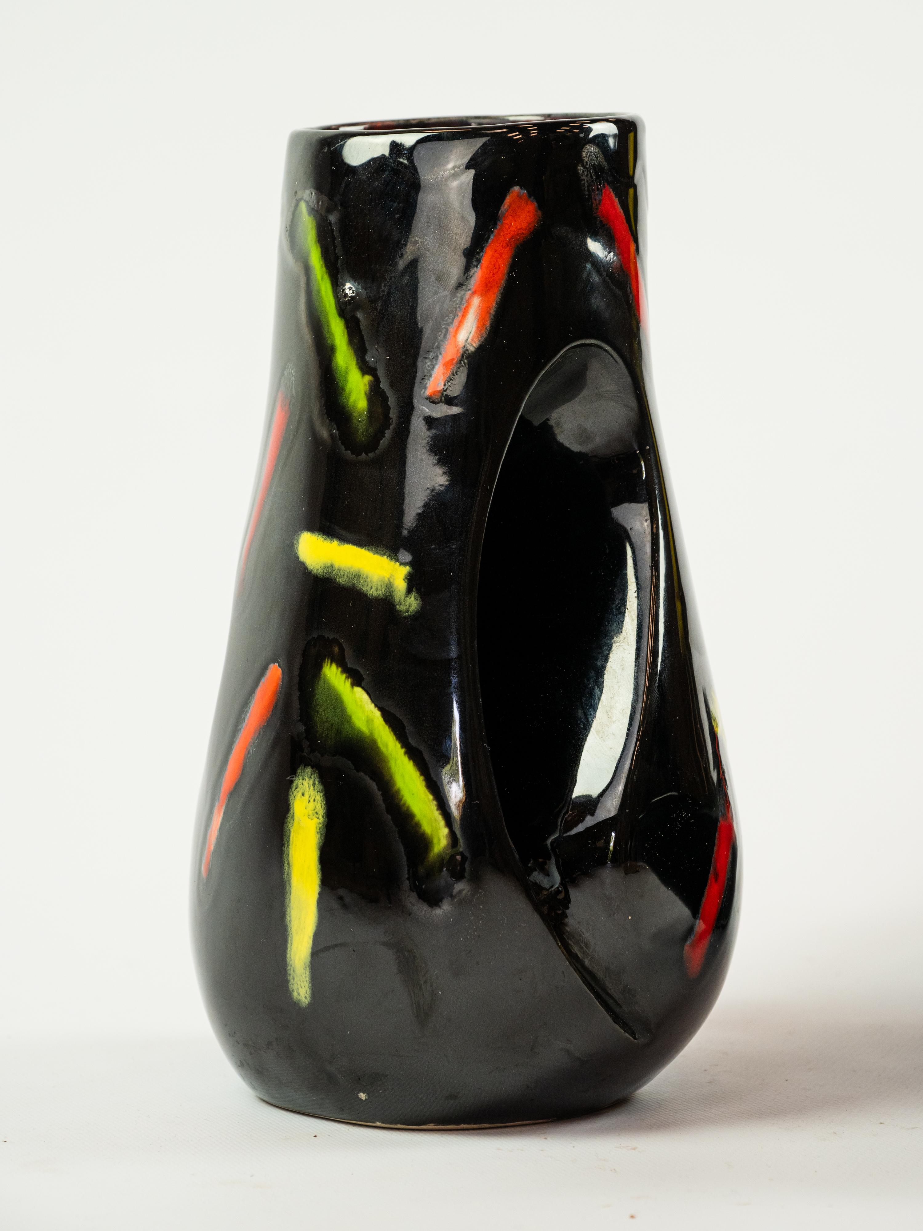 Funky 90's Keramik Set, Vase und Tidy aus Vallauris, Frankreich im Angebot 1