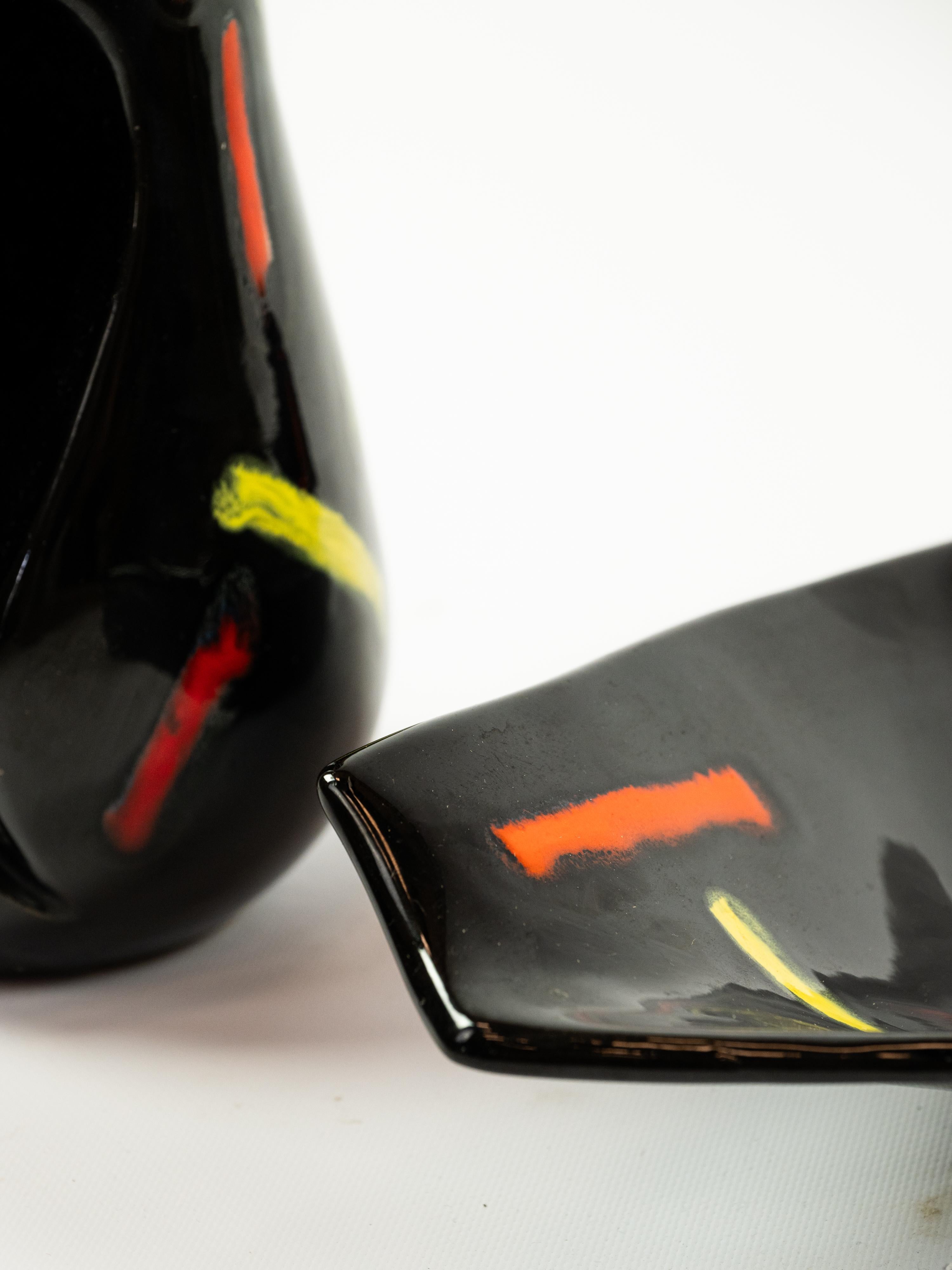 Funky 90's Keramik Set, Vase und Tidy aus Vallauris, Frankreich im Angebot 3