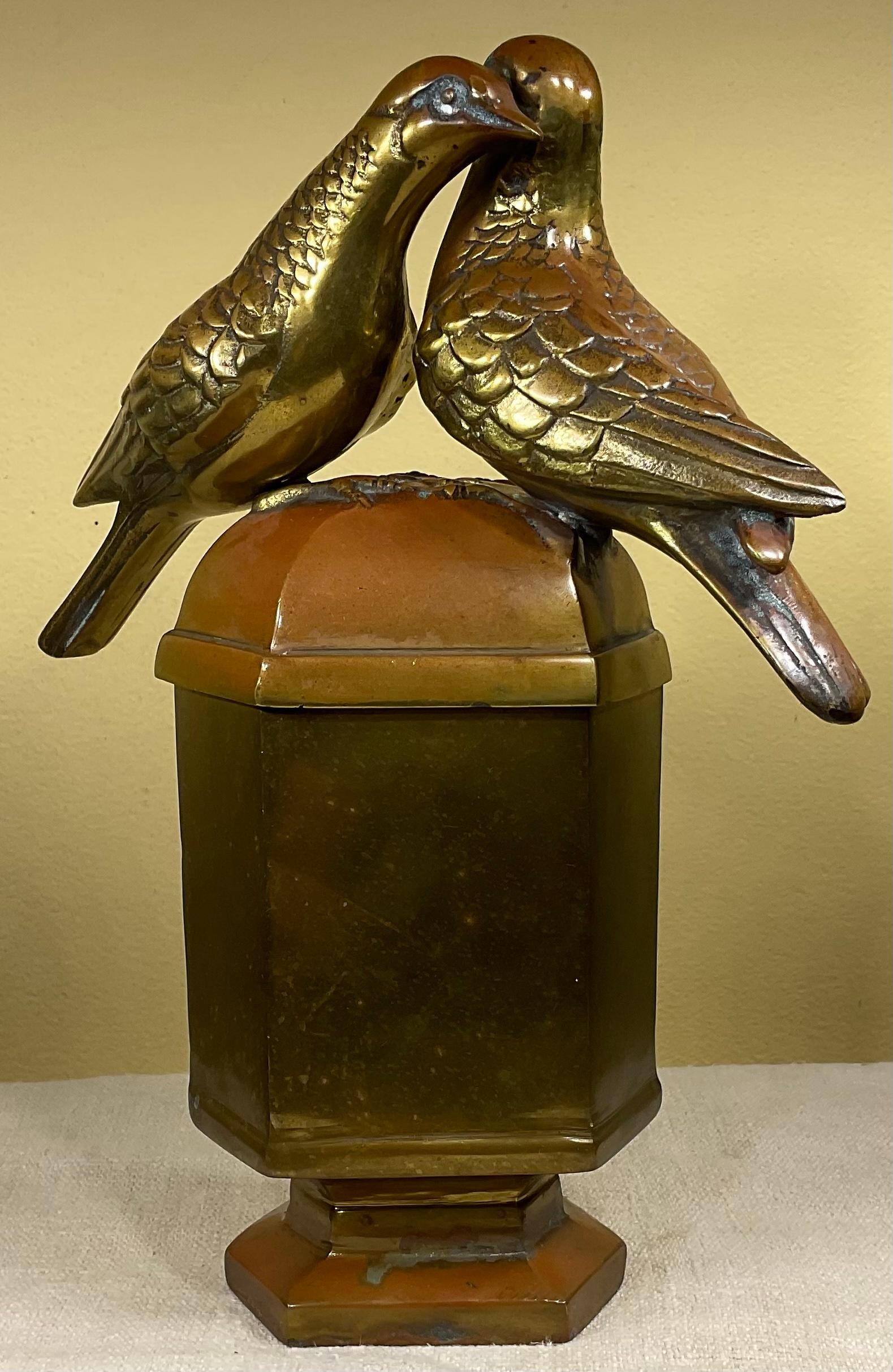 Funky Antique Bronze Jewlry Box  In Good Condition For Sale In Delray Beach, FL
