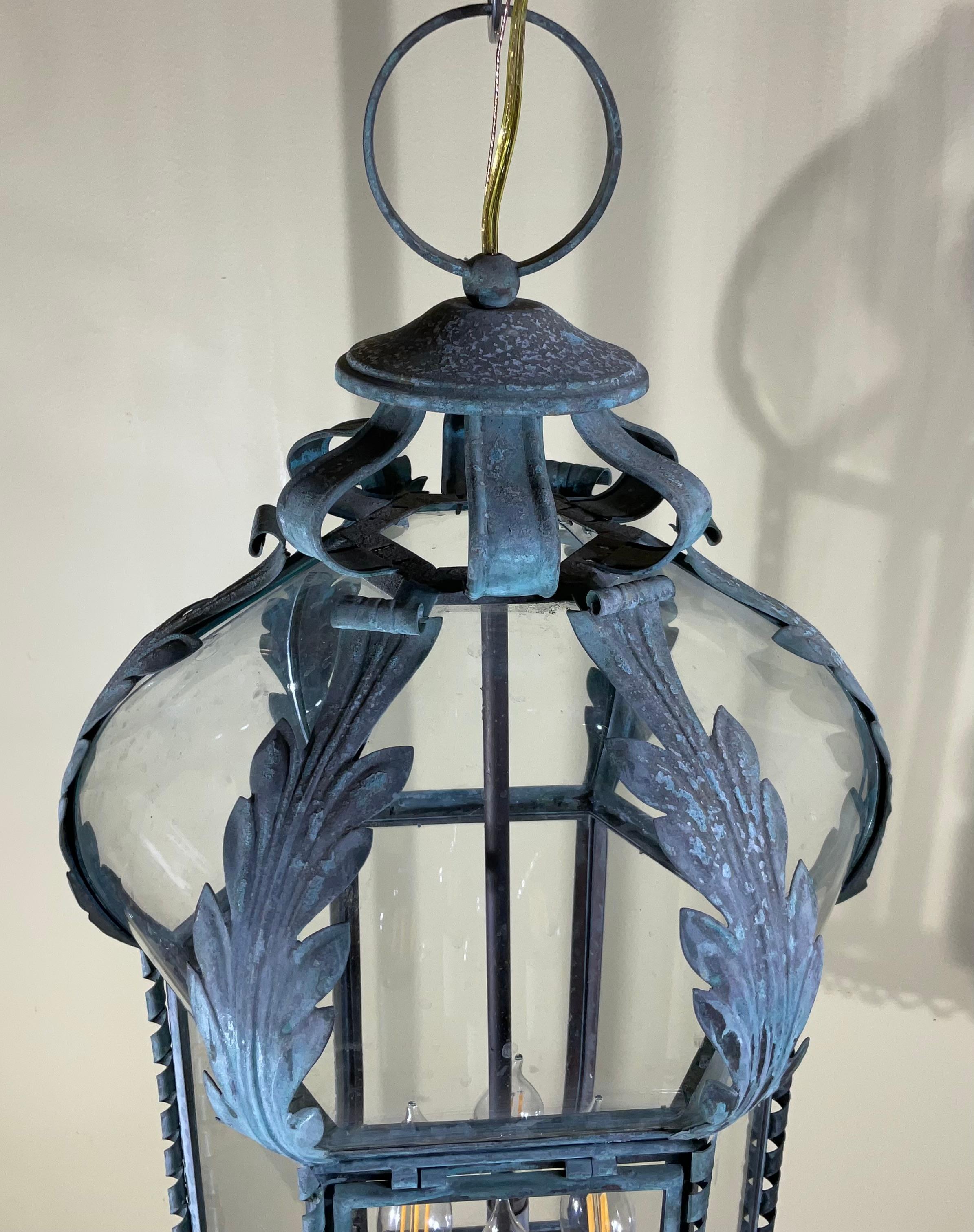 North American Funky Antique French Hanging Lantern or Chandler