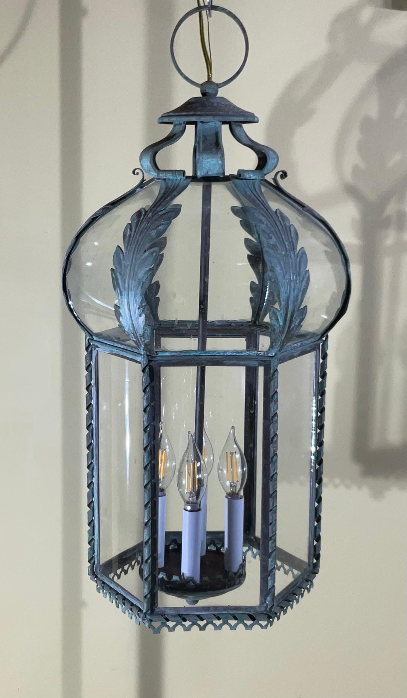 Funky Antique French Hanging Lantern or Chandler 2