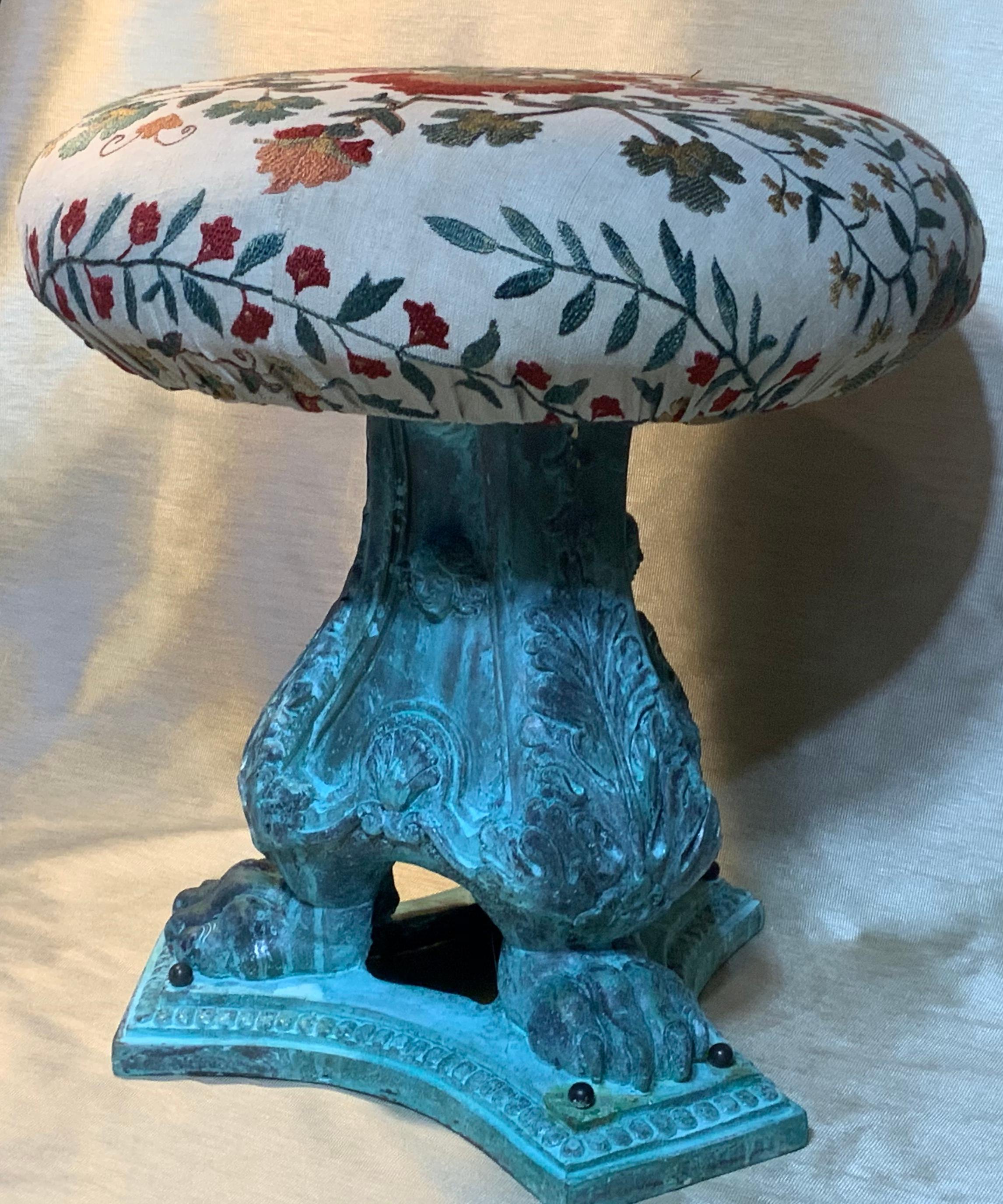 Funky Antique Suzani Stool or Side Table 5