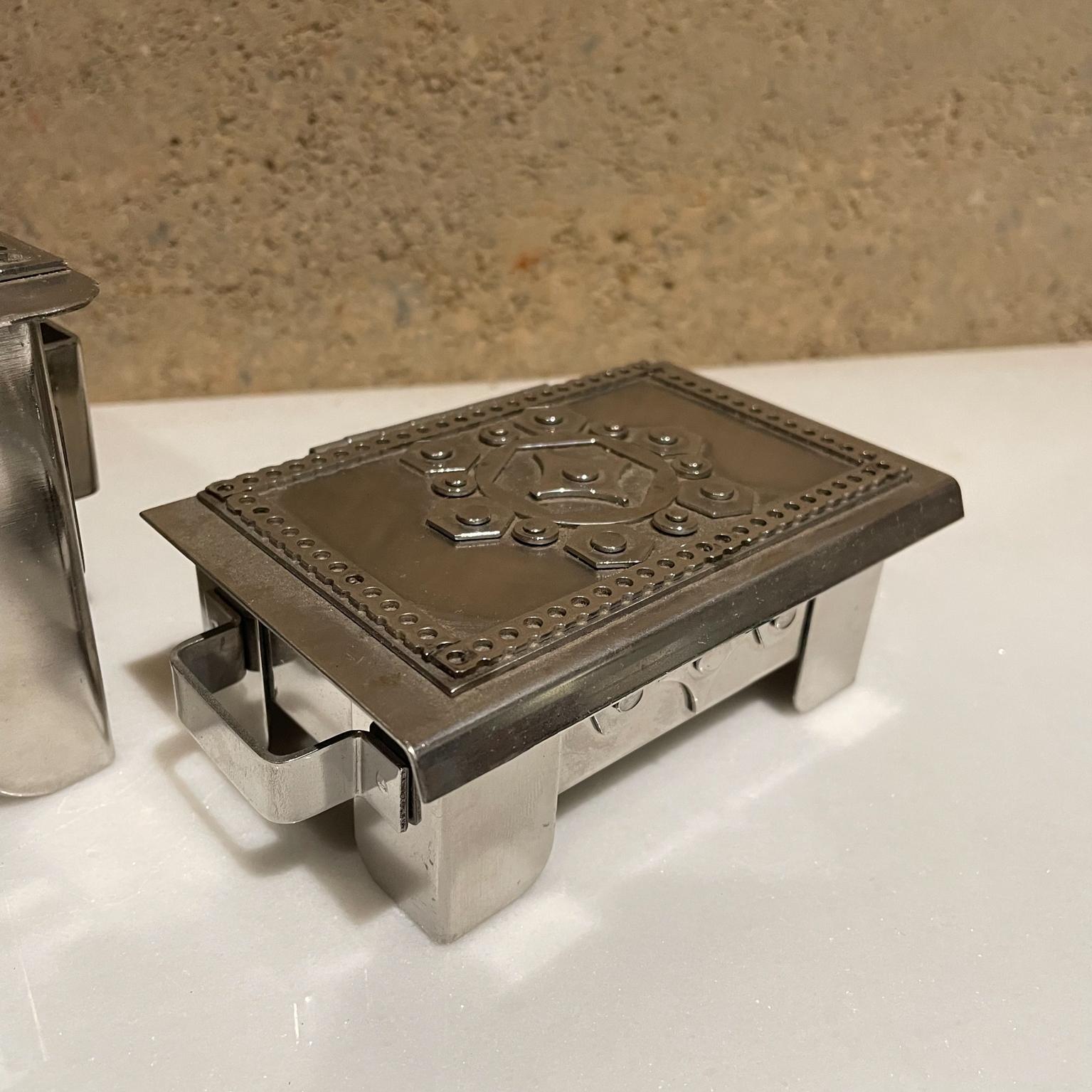 Late 20th Century 1990s Stainless Steel Funky Art Boxes by Stanley Szwarc For Sale