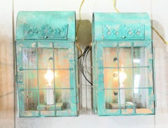funky artistic hand-crafted solid copper wall lanterns.