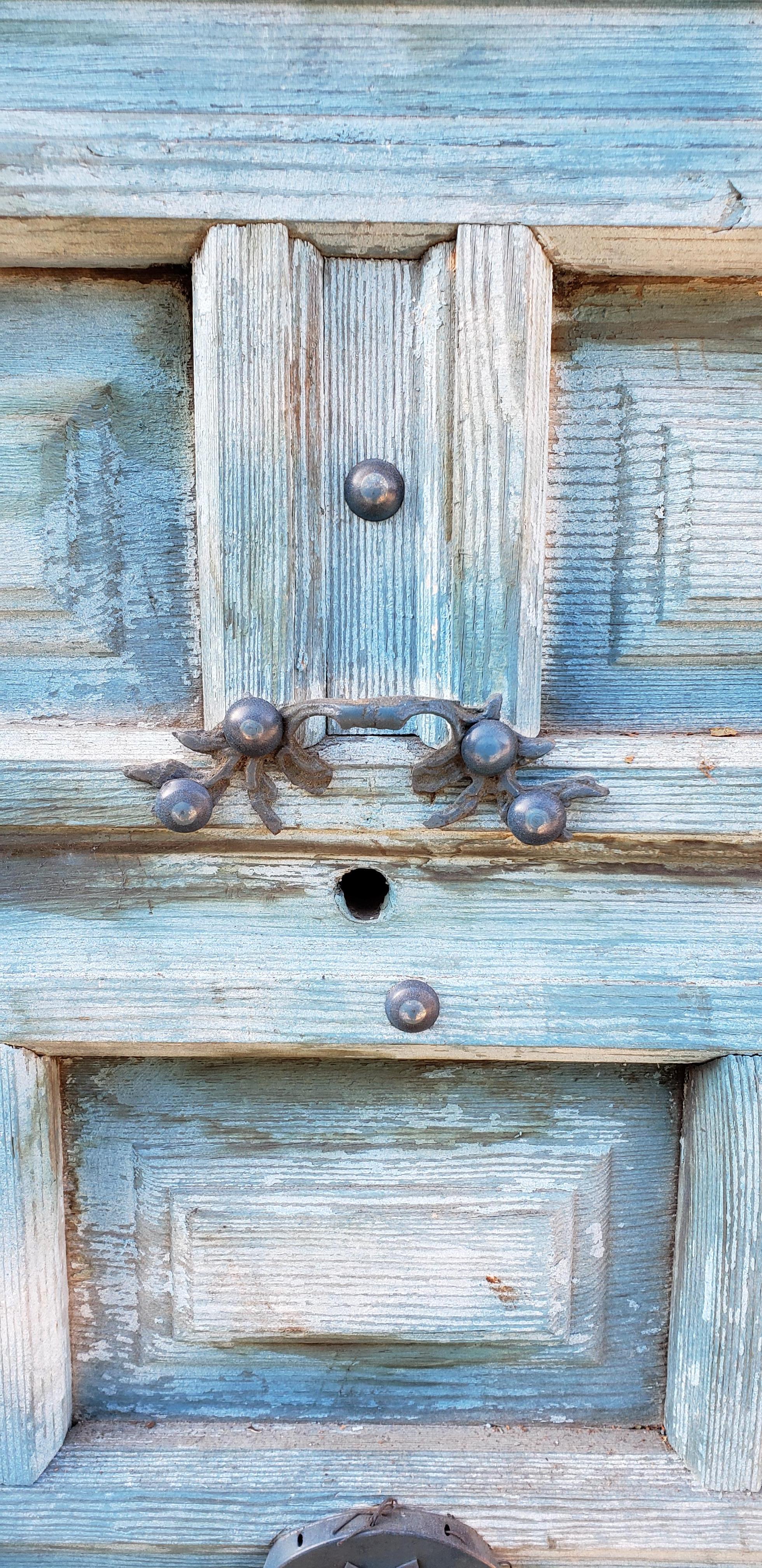 Funky Blue Moroccan Wooden Door, 23MD59 In Good Condition In Orlando, FL