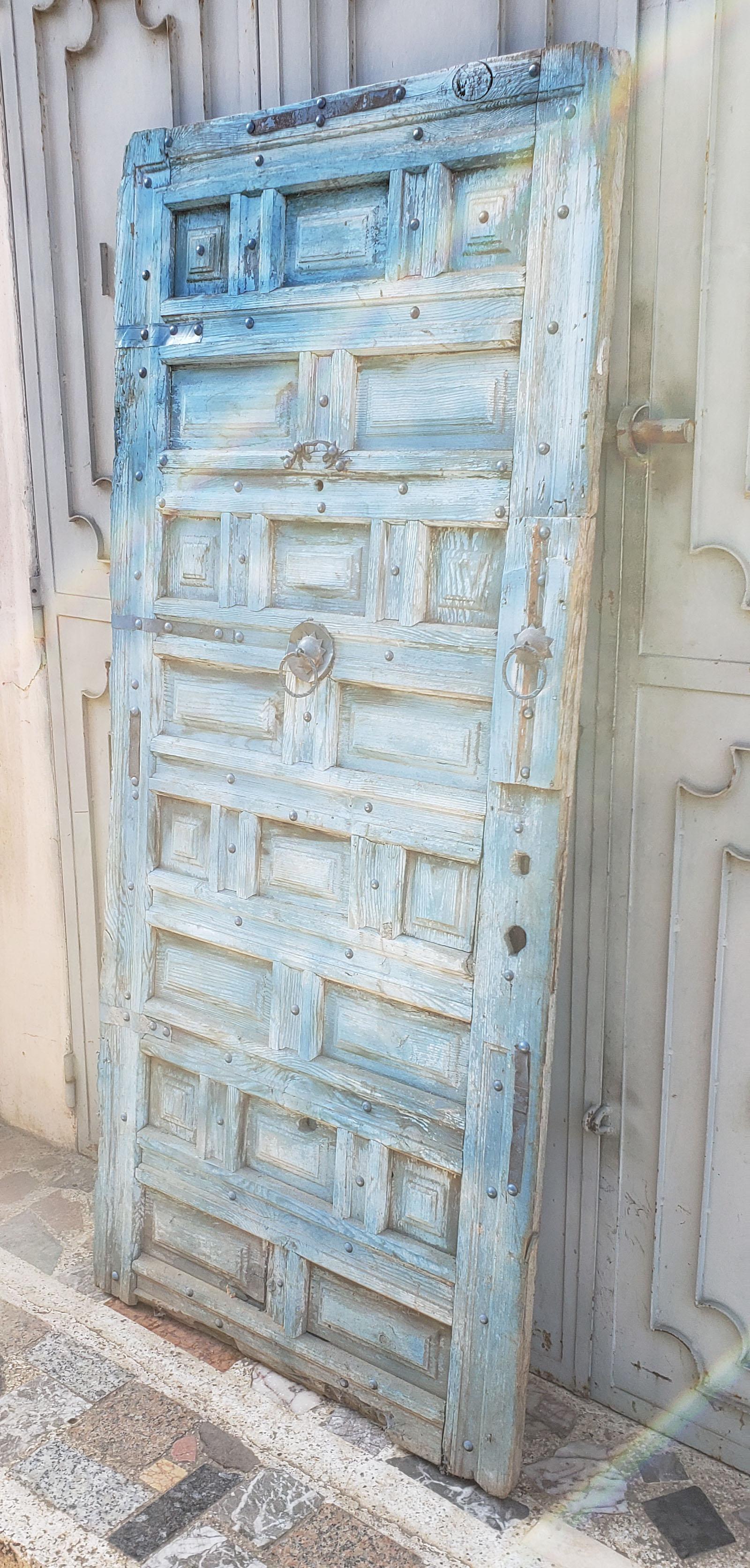 Funky Blue Moroccan Wooden Door, 23MD59 1