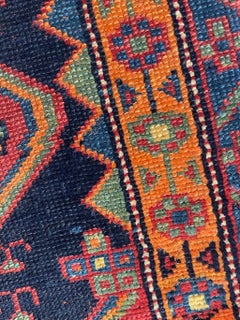 Funky Boho Vintage Kurdish Runner with Dazzling Colors, circa 1950's