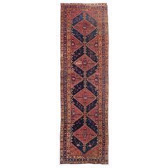 Funky Boho Vintage Kurdish Runner with Dazzling Colors, circa 1950's