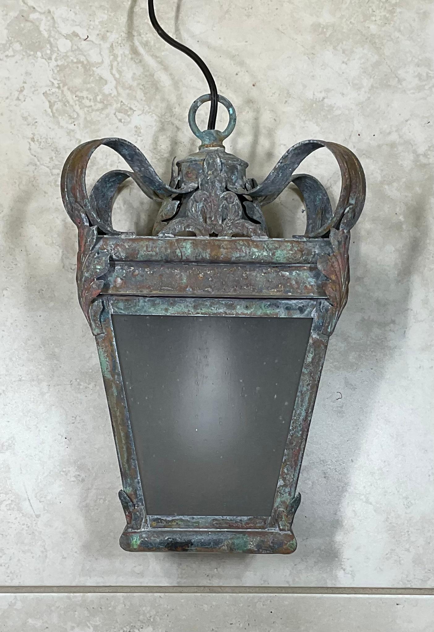 Funky Brass Hanging Lantern For Sale 1