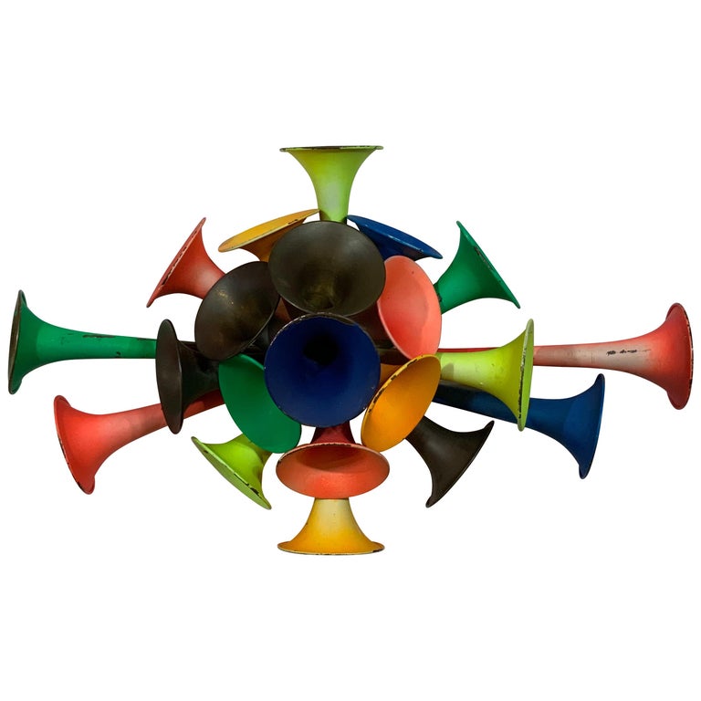 Funky Brass Vintage Wall Hanging For Sale at 1stDibs