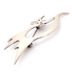 Beaujewels Broche en Argent Sterling signée Cat Prancing Kitty Pin 2" x 1".