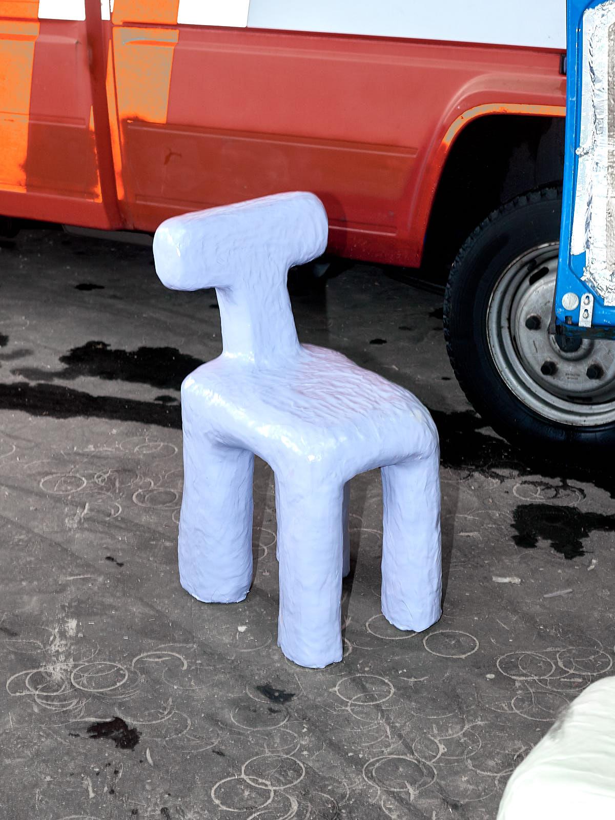 Hand-Carved Funky Chairs Made by Diego Faivre Minute Manufacture Designs For Sale
