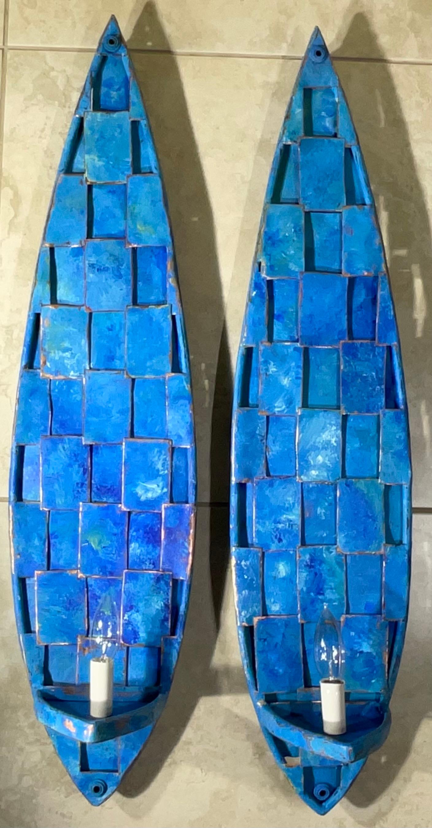 Funky Sconcese da parete cubiste in rame - Stile Art Deco realizzato a mano in vendita 8