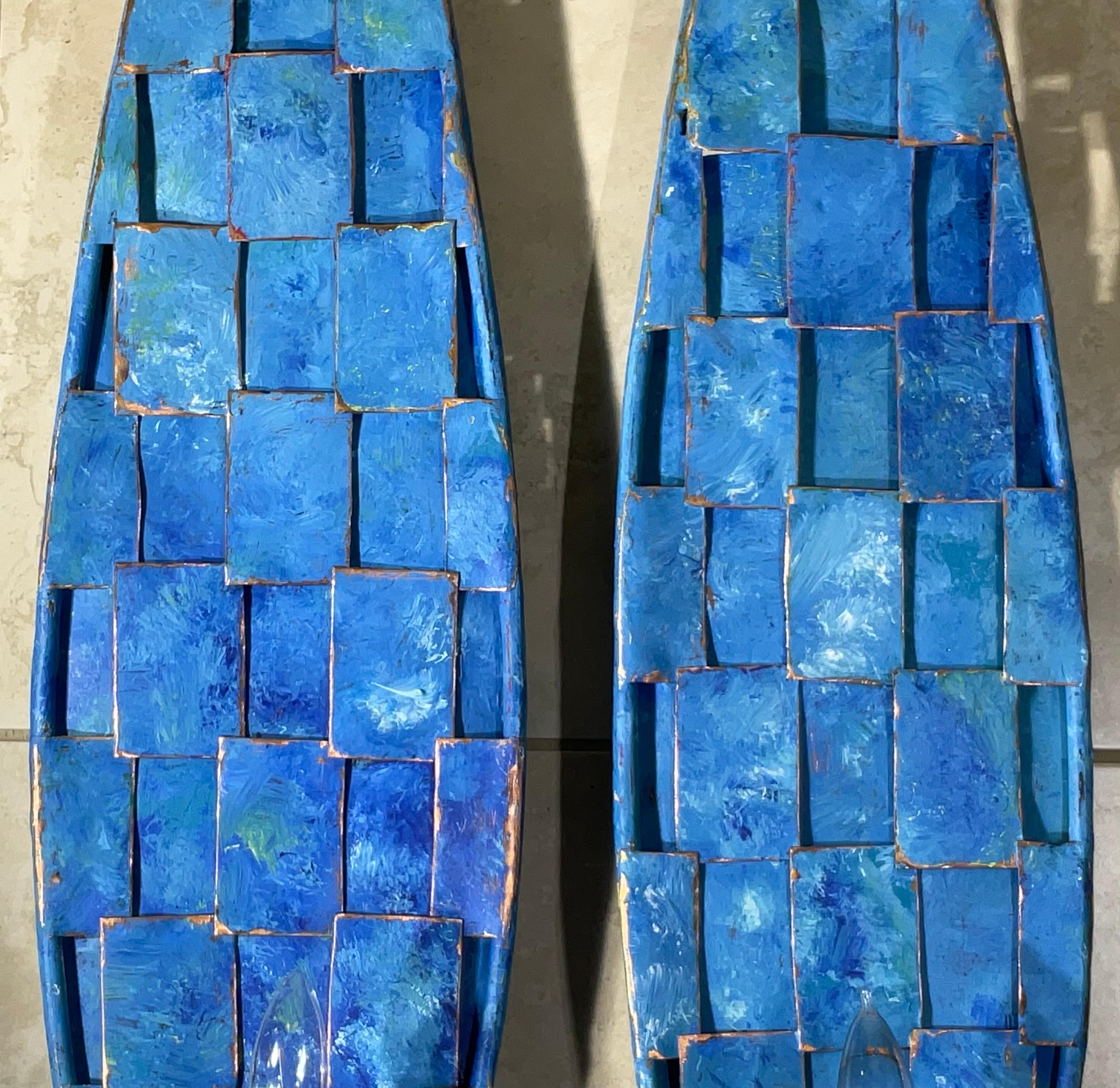 Funky Sconcese da parete cubiste in rame - Stile Art Deco realizzato a mano in vendita 9