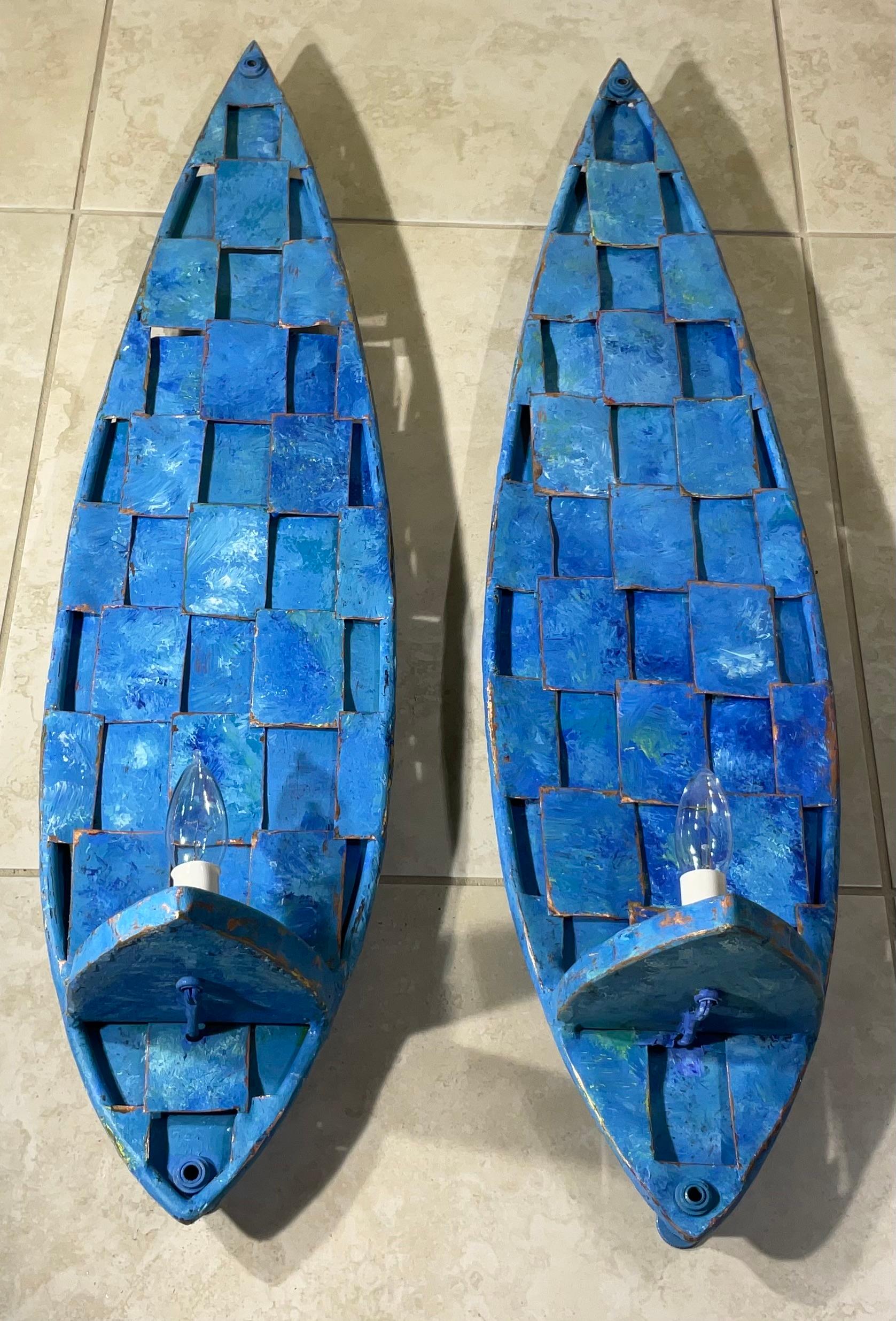 XXI secolo e contemporaneo Funky Sconcese da parete cubiste in rame - Stile Art Deco realizzato a mano in vendita